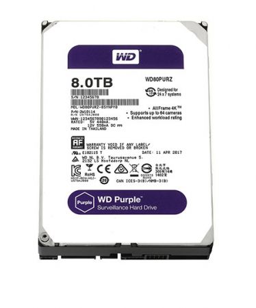 Ổ cứng WD HDD Purple tím 8TB 3.5"inch SATA3 128MB chuyên dụng giá rẻ nhất