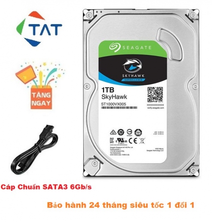 Ổ Cứng HDD Seagate SkyHawk 1TB 3.5 inch SATA3 6Gb/s - Bảo hành 24 tháng 1 đổi 1