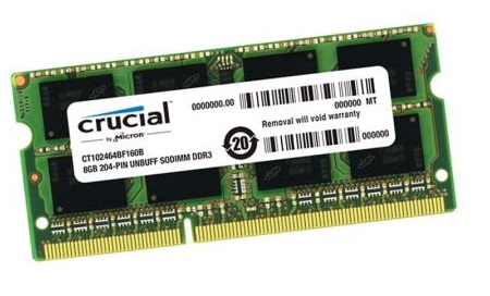 Ram Laptop Crucial 8GB DDR3 1600MHz 1.5V Sodimm