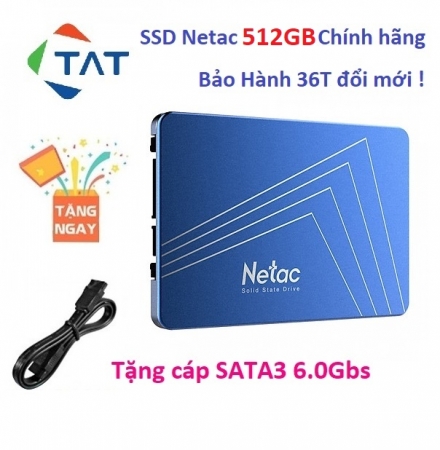 Ổ Cứng SSD Netac 512GB 2.5 inch SATA3 6Gb/s - Bảo hành 36 tháng 1 đổi 1