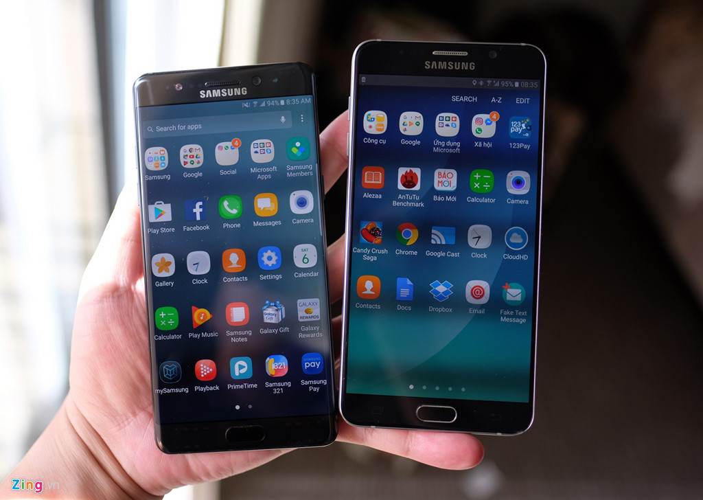 So sánh  Galaxy Note 7 và Note 5