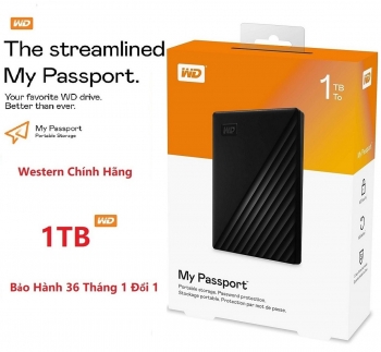 Ổ Cứng Di Động Western My Passport 1TB USB 3.2 Chính Hãng - Mới Bảo hành 36 tháng