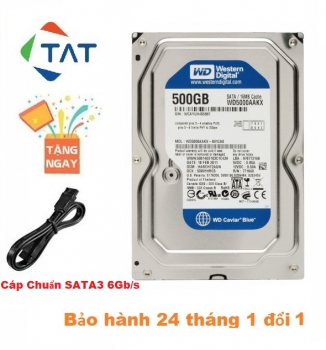 Ổ Cứng HDD Western Blue 500GB 3.5 inch 7200RPM SATA3 6Gb/s - Bảo hành 24 tháng 1 đổi 1