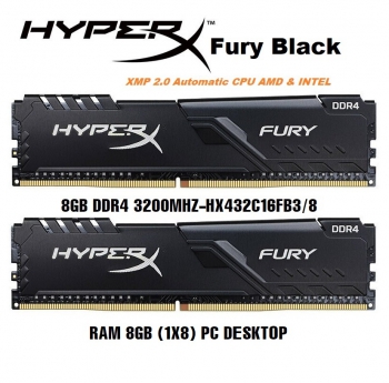 Ram Kingston HyperX Fury Black 8GB DDR4 3200MHz Chính Hãng