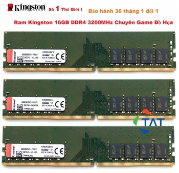 Ram PC Kingston 16GB DDR4 3200MHz PC Desktop - Bảo hành 36 tháng