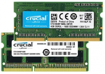 Ram Crucial Micron 4GB DDR3 1600MHz PC3L-12800 1.35V Laptop Macbook