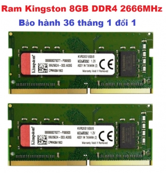Ram Laptop Kingston DDR4 8GB Bus 2666MHz - Mới Bảo hành 36 tháng