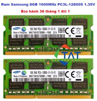 Ram Laptop Samsung 8GB DDR3 1600MHz PC3L-12800 1.35V Sodimm