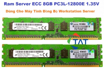 Ram ECC Micron 8GB DDR3 1600MHz PC3L-12800E 1.35V Unbuffered Dùng cho Server Workstation