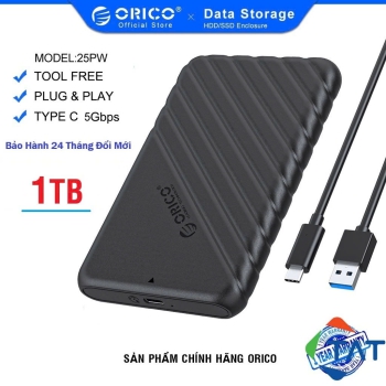 Box Ổ Cứng Di Động ORICO Type-C 1TB - Chính Hãng, Bảo Hành Đổi Mới 24 Tháng